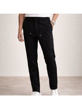 RAITH Men’s Black Tech Knit Drawstring Tailored Pants NWT Sz Medium